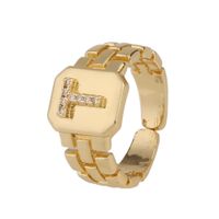 New Fashion Copper-plated 26 English Alphabet Open Ring sku image 20