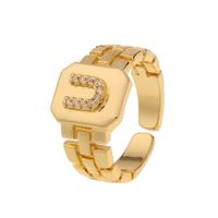New Fashion Copper-plated 26 English Alphabet Open Ring sku image 21