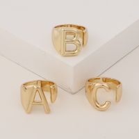 Fashion New Style Copper 26 English Letter Ring sku image 4
