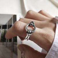 Fashion S925 Sterling Silver Round Braided Ring Wholesale sku image 1