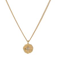 Fashion Diamond Six-pointed Star Round Pendent Necklace Wholesale sku image 1