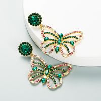 Fashion Color Rhinestone Butterfly Pendant Earrings sku image 2