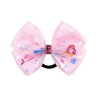 New Style Colorful Children's Ribbed Ribbon Bow Hair Tie Cute Hair Ring Set sku image 3