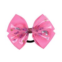 New Style Colorful Children's Ribbed Ribbon Bow Hair Tie Cute Hair Ring Set sku image 5