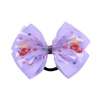 New Style Colorful Children's Ribbed Ribbon Bow Hair Tie Cute Hair Ring Set sku image 6