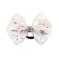 New Style Colorful Children's Ribbed Ribbon Bow Hair Tie Cute Hair Ring Set sku image 2
