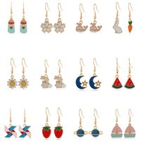 Korean Creative New Alloy Dripping Fruits Earrings sku image 20