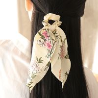 Korean Fashion Printing Ribbon Hair Scrunchies  Wholesale main image 6