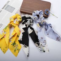 Korean Fashion Printing Ribbon Hair Scrunchies  Wholesale main image 4