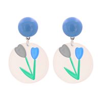 Korean Retro Geometric Round Acrylic Plate Earrings main image 2