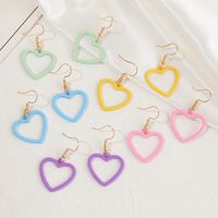 Simple Solid Color Heart Earrings Wholesale main image 1