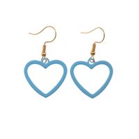 Simple Solid Color Heart Earrings Wholesale main image 6