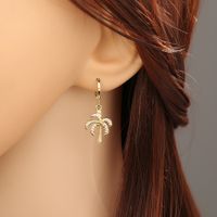 Simple Fashion Style Copper Coconut Tree Leaf Earrings main image 4