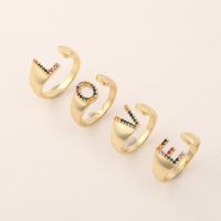 Fashion New Style Copper Micro-inlaid Zircon 26 English Letter Ring main image 1
