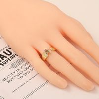 Fashion New Style Copper Micro-inlaid Zircon 26 English Letter Ring main image 3