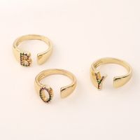 Fashion New Style Copper Micro-inlaid Zircon 26 English Letter Ring main image 5