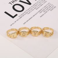 New Fashion Copper-plated 26 English Alphabet Open Ring main image 5