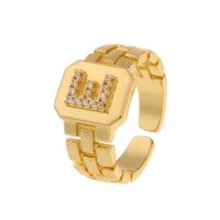 New Fashion Copper-plated 26 English Alphabet Open Ring main image 6