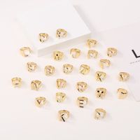 Fashion New Style Copper 26 English Letter Ring main image 3