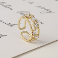 Simple Fashion Style Copper Micro-inlaid Zircon Geometric Diamond Ring main image 4