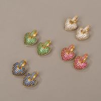 New Fashion Plated Copper Heart-shaped Earrings main image 2