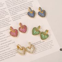 New Fashion Plated Copper Heart-shaped Earrings main image 3