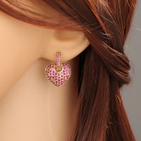 New Fashion Plated Copper Heart-shaped Earrings main image 4