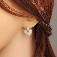 New Fashion Plated Copper Heart-shaped Earrings main image 5