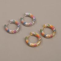 New Fashion Copper Micro-inlaid Color Full Zircon Earrings main image 1