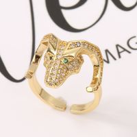 New Fashion Copper Micro-inlaid Zircon Moon Ring main image 5