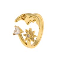 New Fashion Copper Micro-inlaid Zircon Moon Ring main image 6