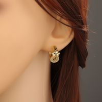 Creative New Fashion Copper Zircon Animal Leopard Earrings main image 4