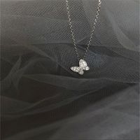 Korean S925 Sterling Silver Butterfly Pendent Necklace main image 3