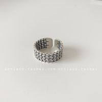 Korean 925 Sterling Silver Twist Open Ring Wholesale main image 5