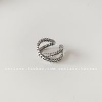 Korean 925 Sterling Silver Twist Open Ring Wholesale main image 6
