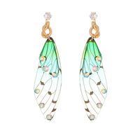 Simple Diamond Long Pearl Tassel Butterfly Earrings main image 6