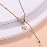 Fashion Star And Moon Long Pendent Necklace Wholesale main image 4