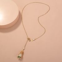 Retro Handgemachte Seide Umwickelt Perlenblume Lange Anhänger Halskette main image 5