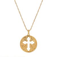 Hip-hop Hollow Carved Cross Pendant Necklace main image 1
