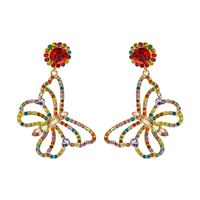 Fashion Color Rhinestone Butterfly Pendant Earrings main image 6