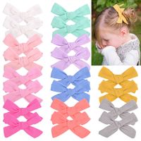 Fashion New Style Solid Color Fabric Bow Hairpin main image 3
