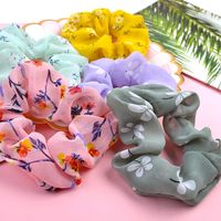 12-اللون الأطفال الشيفون الزهور الشعر Scrunchies بالجملة main image 4