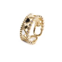 Fashion Copper Gold-plated Heart Dripping Oil Open Adjustable Ring main image 4