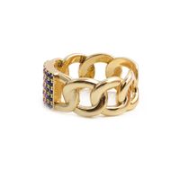 Fashion Copper Micro-inlaid Color Multi-rows Zircon Ring main image 4