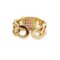 Fashion Copper Micro-inlaid Color Multi-rows Zircon Ring main image 6