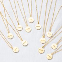 Wholesale Simple Twelve Constellation Letter Round Pendent Necklace main image 5
