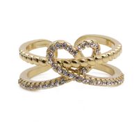 Fashion Copper Gold-plated Heart Dripping Oil Open Adjustable Ring sku image 11