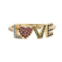 Fashion Copper Gold-plated Heart Dripping Oil Open Adjustable Ring sku image 10