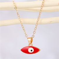 Retro Style Two-head Pointed Alloy Color Devil Eye Pendant Necklace sku image 2