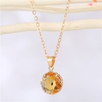 Fashion Crystal Glass Round Eye Necklace Wholesale sku image 2